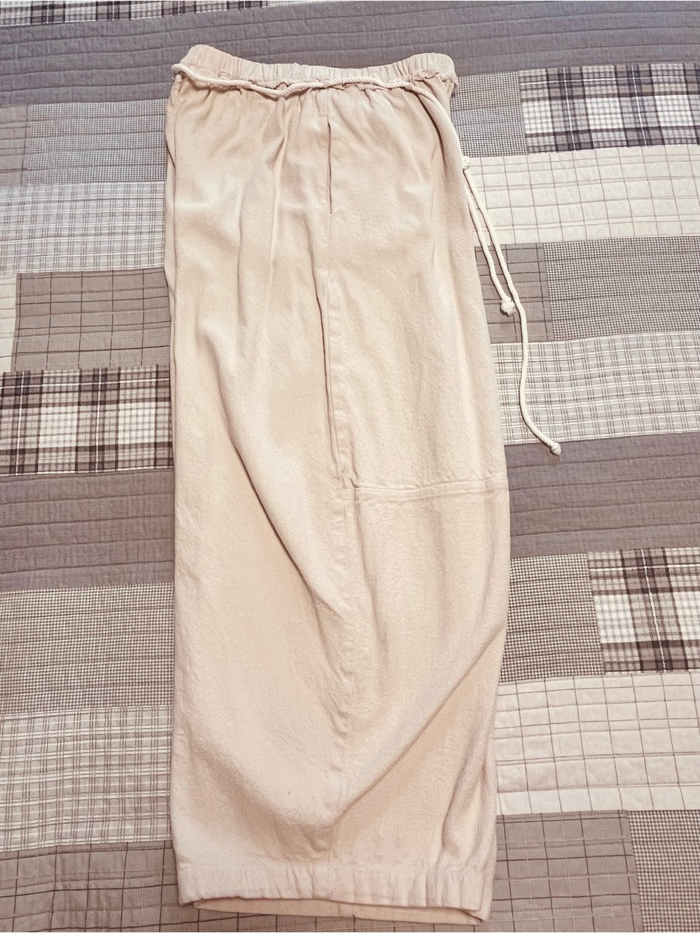 FREE PEOPLE Wide Leg Ivory Kayden Barrel Pants Small Drawstring rope harem crop - Picture 5 of 16